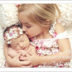 5 Piece “Big & Lil Sis” Romper & Bloomer Set